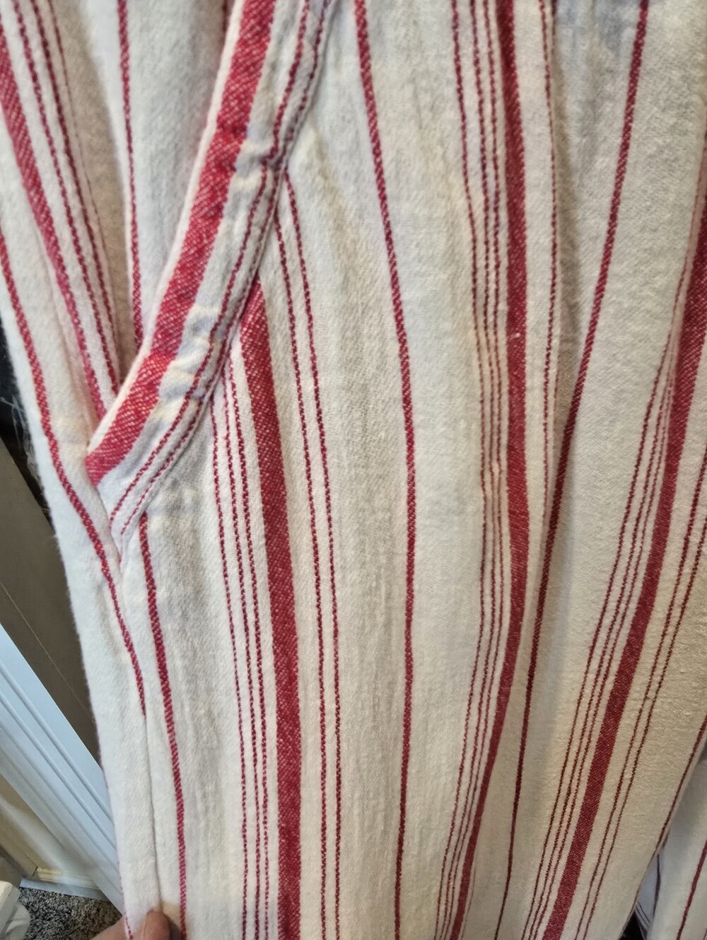 JOLT LINEN BLEND ROP BELTED LOOSE PANTS, WHITE RED XL - Picture 4 of 10